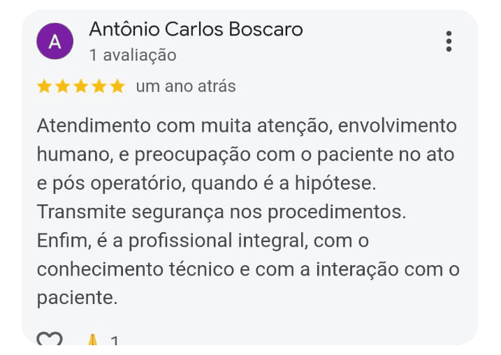 Depoimento de um dos pacientes da Dra. Maria de Fátima na Delicadent Odontologia, Clinica Odontológica em São Paulo