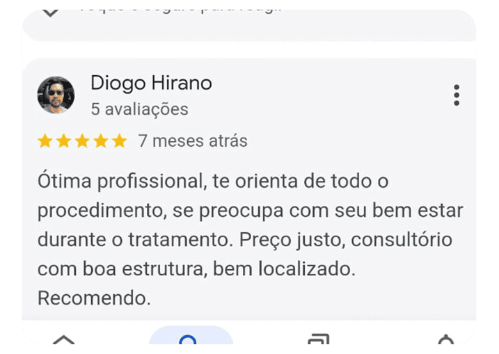 Depoimento de um dos pacientes da Dra. Maria de Fátima na Delicadent Odontologia, Clinica Odontológica em São Paulo