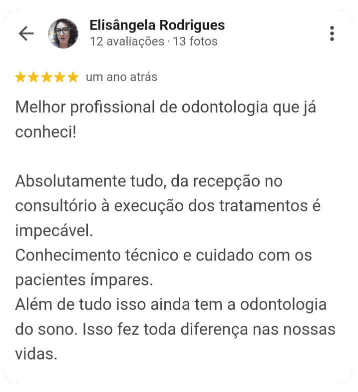 Depoimento de um dos pacientes da Dra. Maria de Fátima na Delicadent Odontologia, Clinica Odontológica em São Paulo